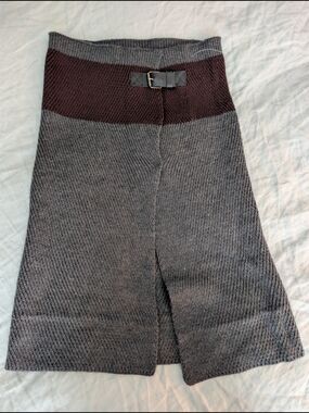 Opening Ceremony Colorblock Knit Skirt with Leather Buckle Accent - Small NWOT
